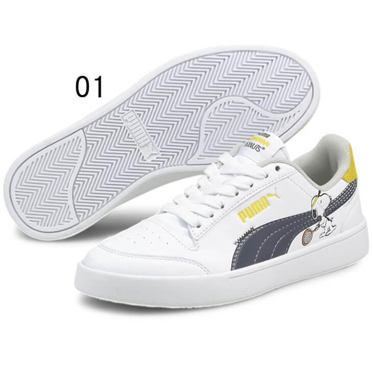 スニーカー スヌーピー キッズ シューズ ジュニア ひも靴 22 0 25 0cm 子供靴 プーマ Puma Peanuts プーマ シャッフル Jr コートスタイル キャラクター Apworld 通販 Paypayモール