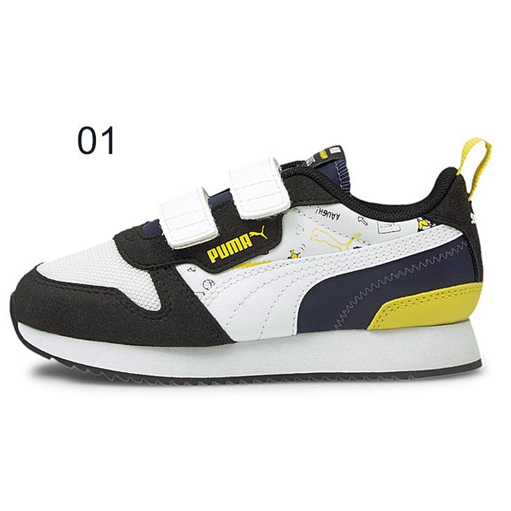 スニーカー スヌーピー キッズ シューズ ジュニア 17 21 0cm 子供靴 プーマ Puma Peanuts プーマ R78 V Ps スポーティ カジュアル キャラクター コラボ Apworld 通販 Paypayモール
