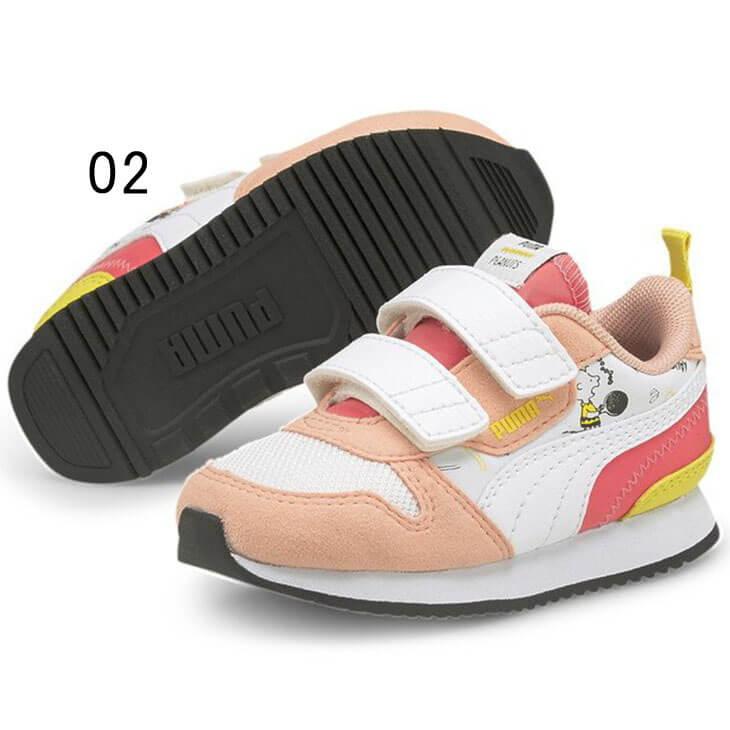 スニーカー スヌーピー ベビー キッズ シューズ 13.0-16.0cm 子供靴/プーマ PUMA PEANUTS プーマ R78 V インファント/スポーティ カジュアル /375744 :375744:APWORLD 通販 プーマ スヌーピー スニーカー16センチ