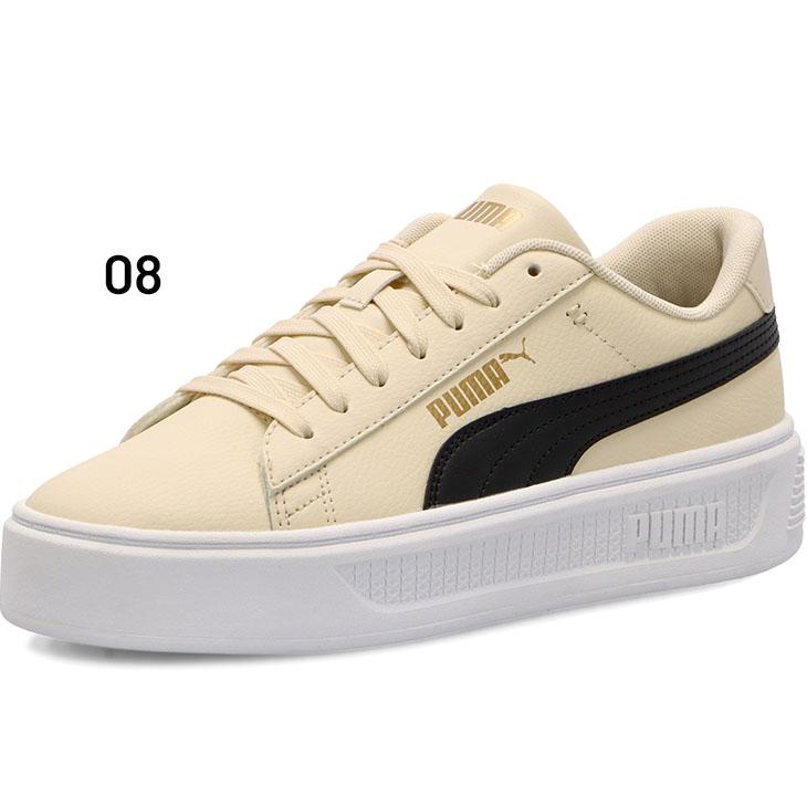 プーマ スニーカー 厚底 レディース PUMA スマッシュプラットフォームV3 ローカット コートスタイル スポーティシューズ 女性 運動靴 /390758【pu22pd】 | PUMA | 01
