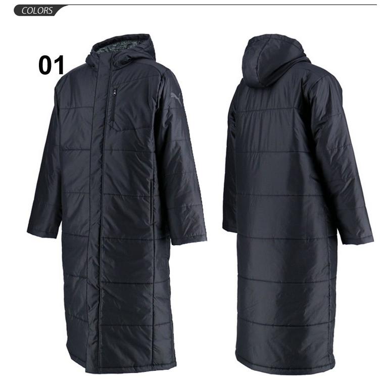 めるフード ロングコート フード付き アウター 男性 スポーツ Apworld 通販 Paypayモール ベンチコート 中綿コート メンズ プーマ Puma ベンチウォーマー 防寒着 寒さ対策 防風 めるフード