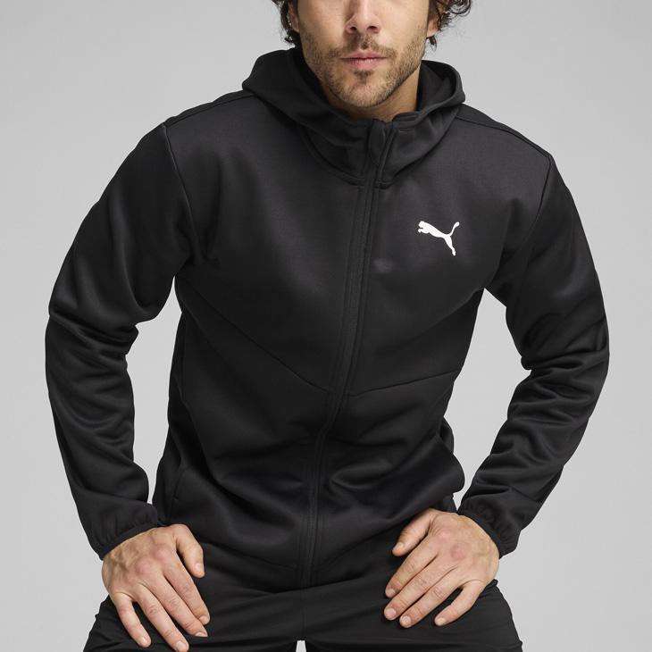 PUMA フード付き ブラック ジャージ　パーカー kanerin_pu659325