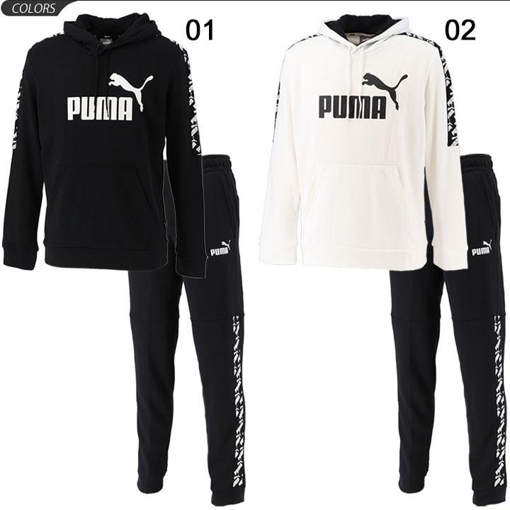 スウェット 上下セット メンズ プーマ PUMA AMPLIFIED プルオーバーパーカー ロングパンツ 上下組 スエット/581393-582805｜apworld｜02