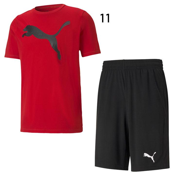 プーマトレーニングウェア半袖長袖セット PUMA（プーマ） 半袖Tシャツ ハーフパンツ 上下 メンズ セットアップ