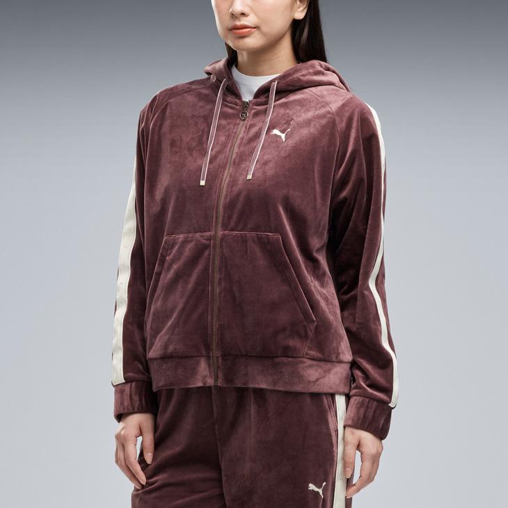 PUMA ベロアセットアップ PUMA（プーマ） ベロア 上下セット レディース PUMA ESS エレベー
