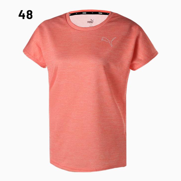 Lサイズ 美品【PUMA】メッシュ加工半袖シャツ　トレーニングシャツ PUMA プーマ 半袖 Tシャツ レディース ACTIVE メッシュ HTR TEE