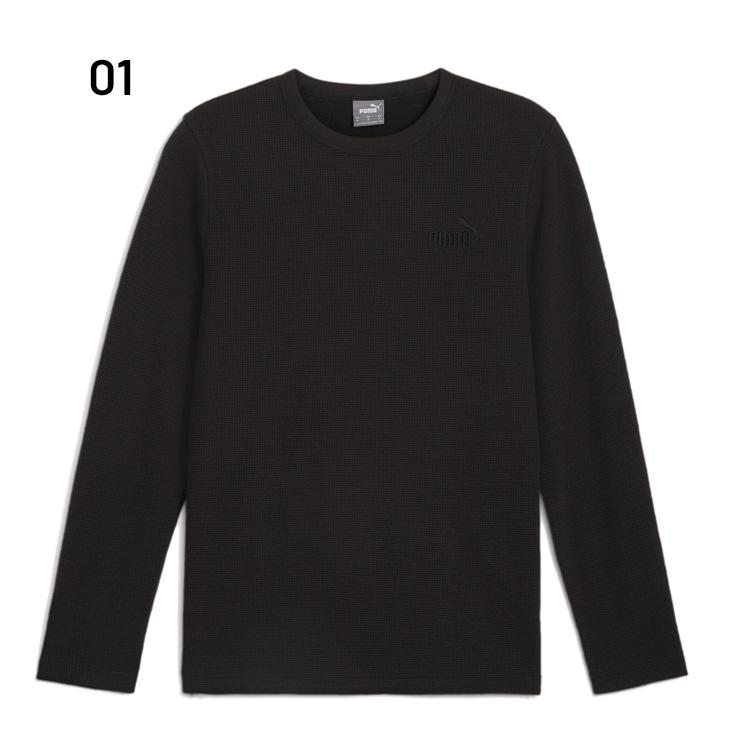 PUMA プーマ Tシャツ サーマル 長袖 メンズ ESS ELEVATED ワッフル L/S