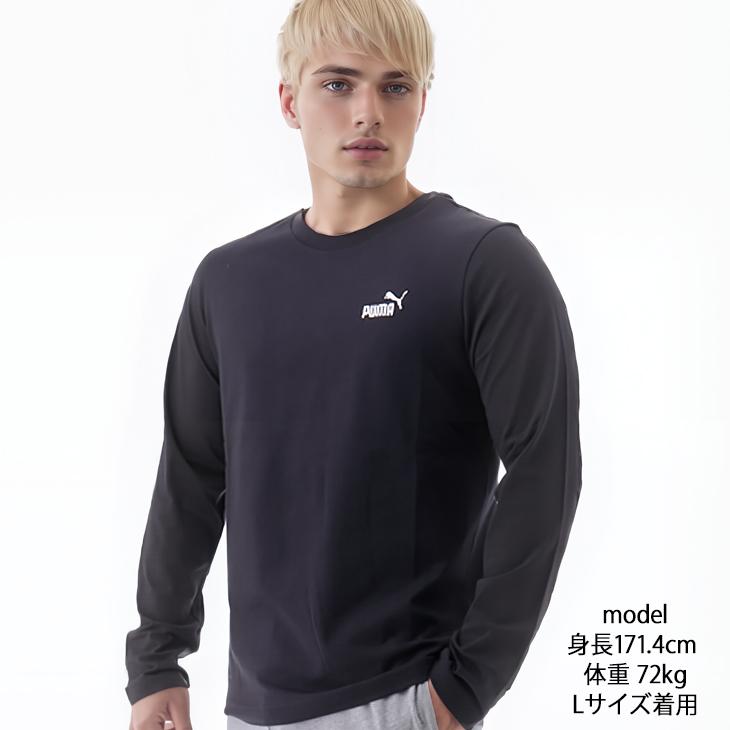 PUMA 長袖シャツ S 黒/グレー PUMA（プーマ） Tシャツ 長袖 メンズ スポーツウェア 吸汗速乾