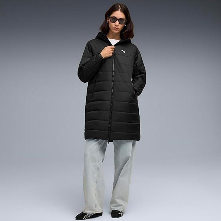 プーマ フーデッド パデッド パーカー ロング ベンチ コート ダウン XL PUMA（プーマ） レディース 中綿コート PUMA ESS フーデッド パデッド
