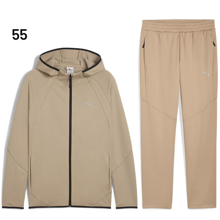 プーマ メンズ 上下セット PUMA EVOSTRIPE ウォーム 長袖パーカー ロングパンツ 裏起毛 セットアップ 男性 スリム スポーツウェア 上下組 /691116-691117の画像
