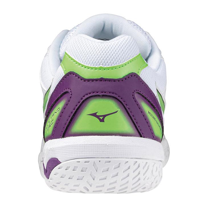 Mizuno バドミントンシューズ 23.5㌢　ホワイト/グリーン/パープル MIZUNO（ミズノ） バドミントンシューズ 2E相当 メンズ レディース