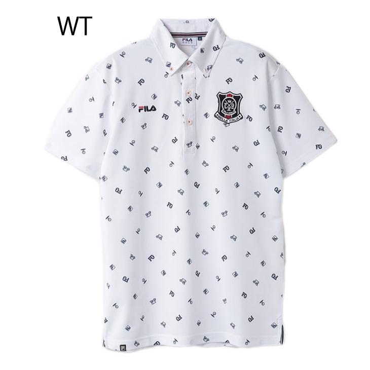 新品　FILA GOLF フィラゴルフ 半袖ポロシャツ 総柄 ダイヤ柄 FILA フィラゴルフ 半袖 ポロシャツ メンズ ゴルフウェアFILA