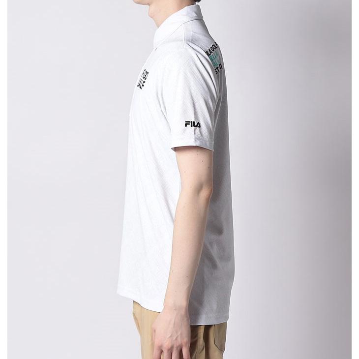 FILA GOLF 遮熱バーチカルメッシュタイポプリント半袖シャツ bk7 FILA GOLF 遮熱バーチカルメッシュタイポプリント半袖シャツ bk7