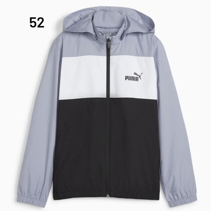 PUMA グレー ウィンドブレーカー フード付き PUMA（プーマ） ジュニア ウィンドブレーカー 長袖 PUMA ESSプラス CB