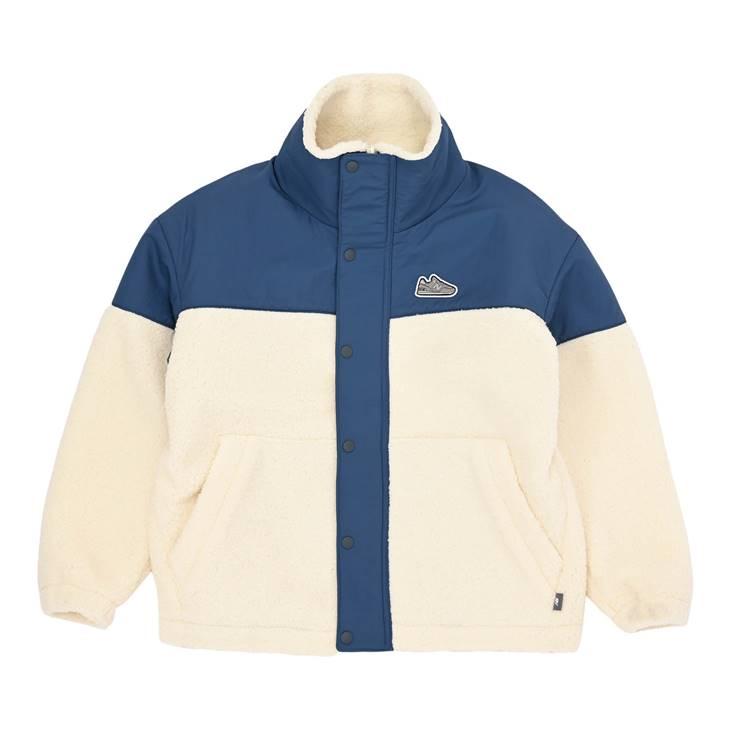 NEW BALANCE 地図柄ジャケット ベージュ/ネイビー New Balance（ニューバランス） キッズ ジュニア シューパッチ ボア