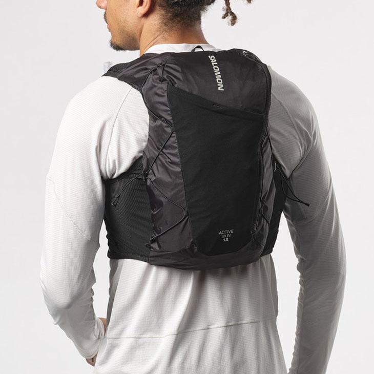 サロモン　SALOMON ブラックMサイズ　ランニングベスト　フラスク1本付き サロモン SALOMON ブラックMサイズ ランニングベスト フラスク1