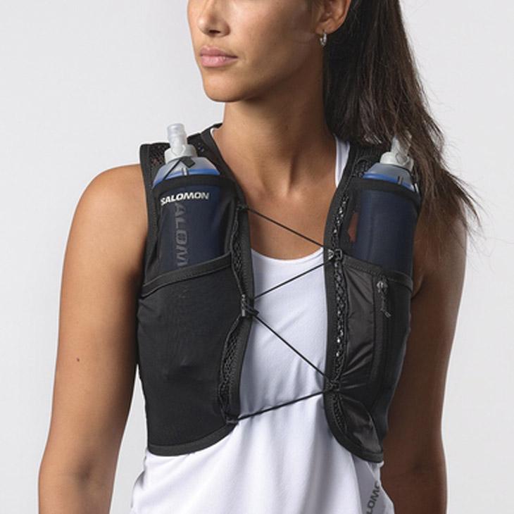 ACTIVE SKIN 4　女性用 ランニングベスト（フラスク付） SALOMON（サロモン） レディース ランニングベスト 約4L フラスク付き