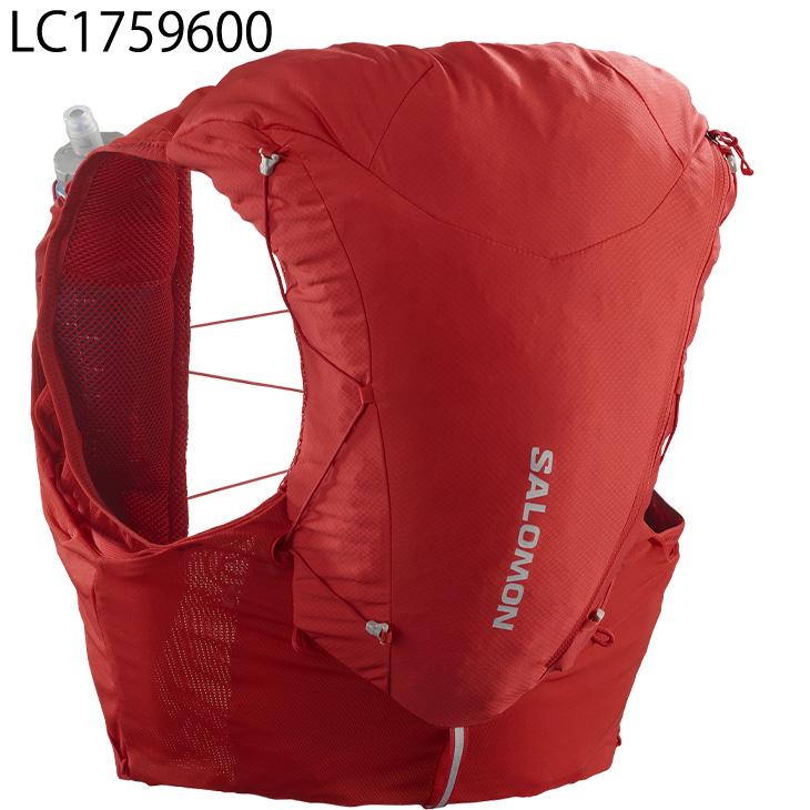 Salomon ランニングベスト Advanced skin 12L 黒/赤 SALOMON（サロモン） ランニングベスト フラスク付 SALOMON ADV SKIN
