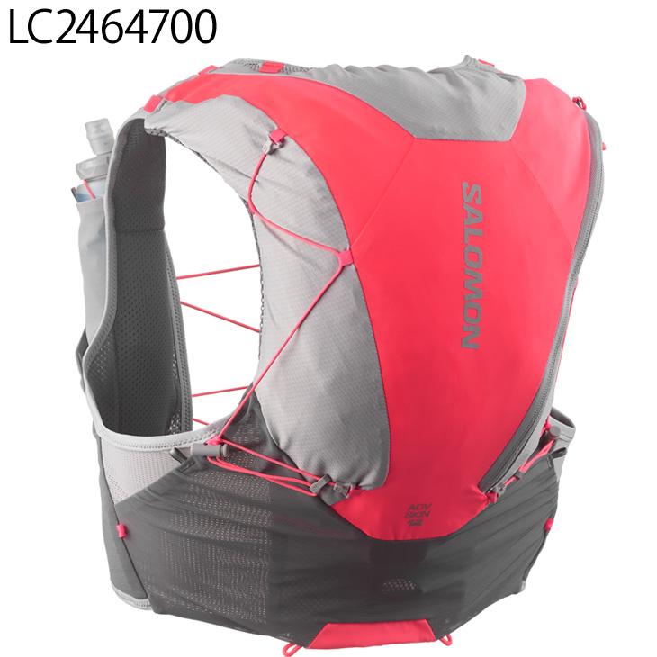 Salomon ランニングベスト Advanced skin 12L 黒/赤 SALOMON（サロモン） ランニングベスト フラスク付 SALOMON ADV SKIN