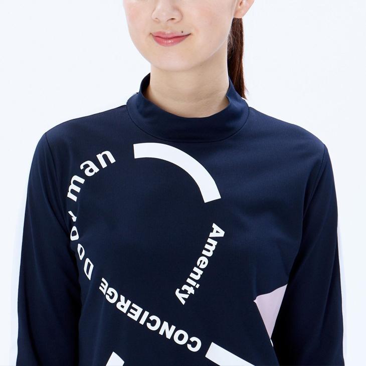 and per se アンパスィ長袖ハイネック モックネック ネイビー Mサイズ and per se（アンパスィ） 長袖 ハイネックシャツ レディース ゴルフ