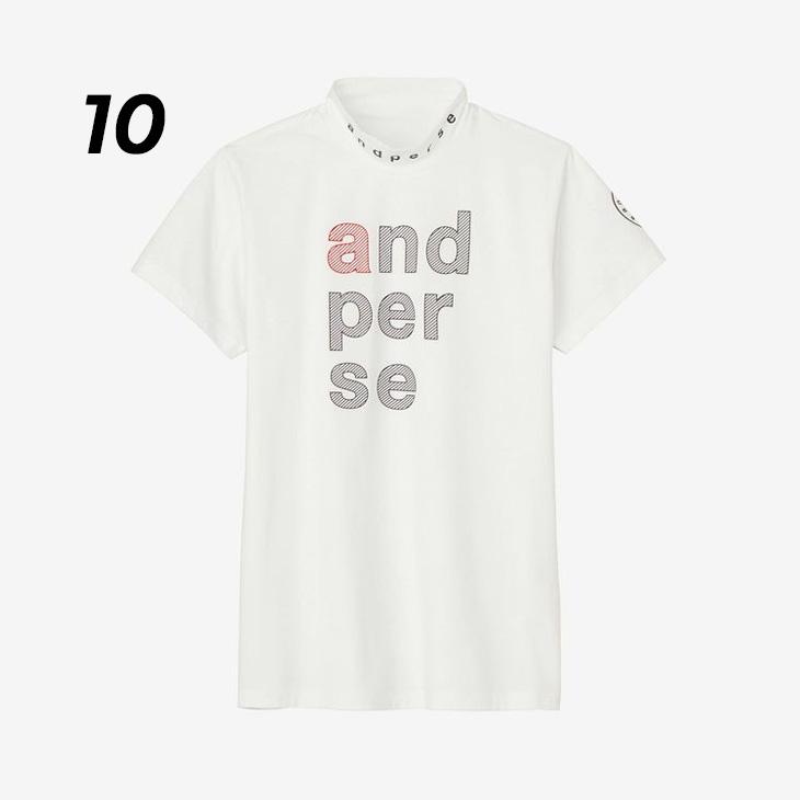 and per se（アンパスィ） 半袖 モックネックシャツ レディース ゴルフ