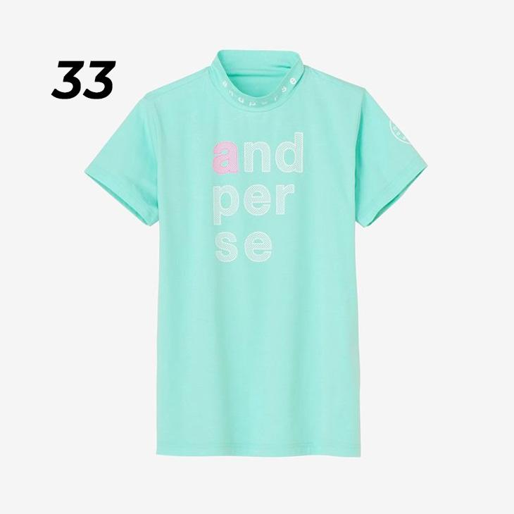 and per se（アンパスィ） 半袖 モックネックシャツ レディース ゴルフ