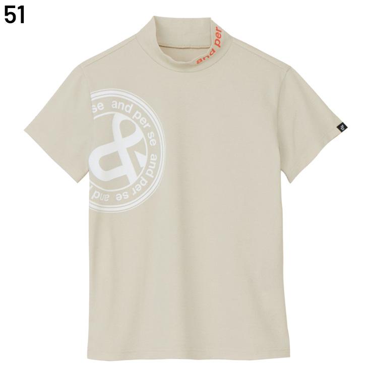 and per se（アンパスィ） 半袖 モックネックシャツ レディース ゴルフ