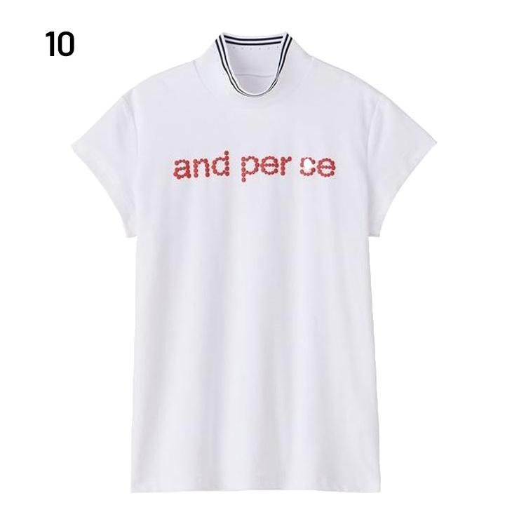 and per se アンパスィ 半袖 モックネックシャツ レディース ゴルフ