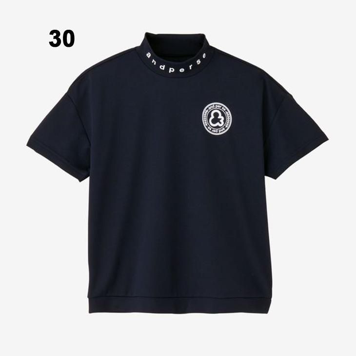 【and per se】ゴルフ モックネックシャツ L 新品未使用 and per se（アンパスィ） 半袖 モックネックシャツ レディース ゴルフ
