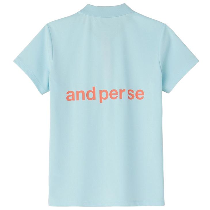 and per se アンパスィ 半袖ポロシャツ tシャツ ライトブルー M and per se（アンパスィ） 半袖 ポロシャツ レディース ゴルフウェア