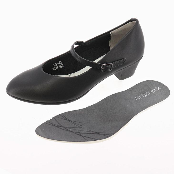 パンプス ストラップ 4cmヒール アーモンドトゥ 2E レディースシューズ