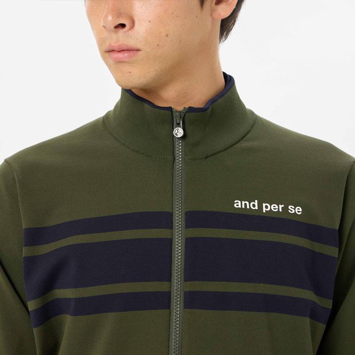 and per se アンパスィ　ジャケット　メンズ　ニット　ロゴ　ブルゾン　M and per se（アンパスィ） 長袖 ゴルフジャケット メンズ ゴルフウェア