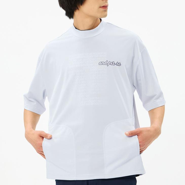 and per se（アンパスィ） メンズ 半袖ブルゾン モックネック プル