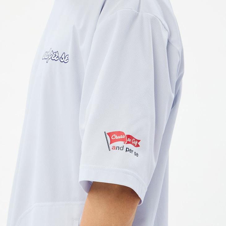 and per se（アンパスィ） メンズ 半袖ブルゾン モックネック プル