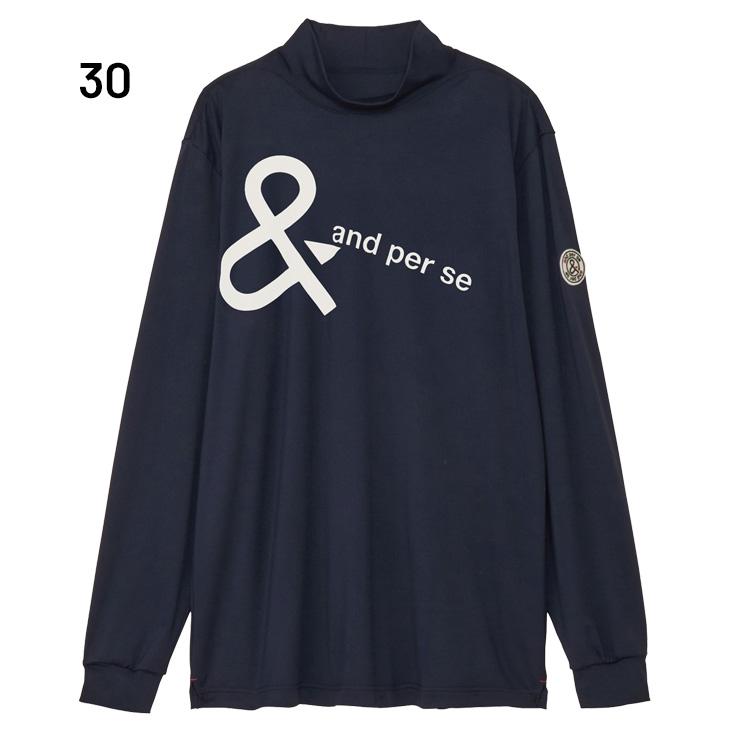 and per se（アンパスィ） 長袖 モックネックシャツ メンズ ゴルフ