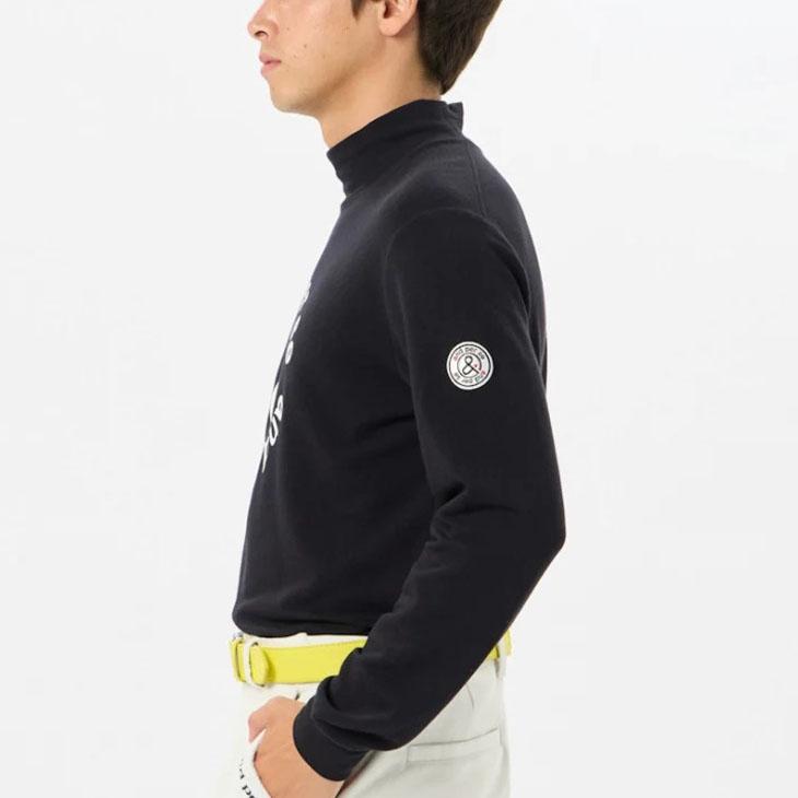 アンパスィ ハイネックシャツ メンズ ゴルフウェア and per se セルヒート 長袖 ゴルフシャツ 吸湿発熱 保温 ストレッチ 男性 紳士用 カットソー GOLF ビッグロゴ トップス 秋冬 スポーツウエア ブランド アパレル/AMF9234W6 and per se（アンパスィ） ハイネックシャツ メンズ ゴルフウェア