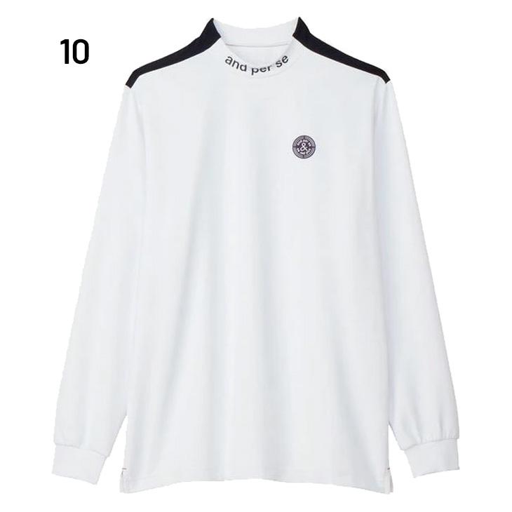 and per se 長袖シャツ ゴルフ　メンズ　Mサイズ　モックネック and per se（アンパスィ） 長袖 モックネックシャツ メンズ ゴルフ