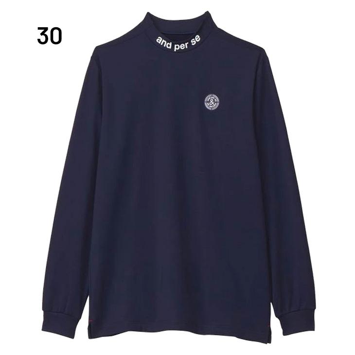 and per se 長袖シャツ ゴルフ　メンズ　Mサイズ　モックネック and per se（アンパスィ） 長袖 モックネックシャツ メンズ ゴルフ