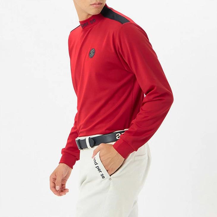 and per se（アンパスィ） 長袖 モックネックシャツ メンズ ゴルフ