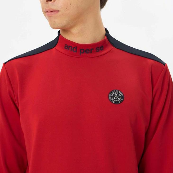 and per se（アンパスィ） 長袖 モックネックシャツ メンズ ゴルフ