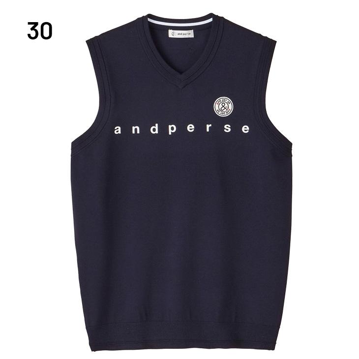 and per se アンパスィ ベスト M Vネック ゴルフウェア 美品 and per se（アンパスィ） メンズ ゴルフウェア and per se GOLF