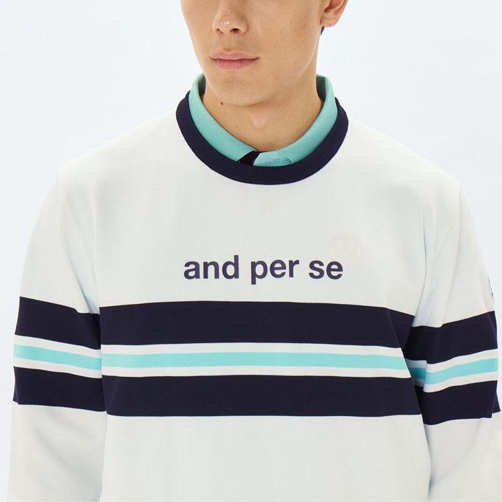 アンパスィ and per se メンズ　長袖　ボーダー and per se（アンパスィ） セーター 長袖 メンズ ゴルフウェア