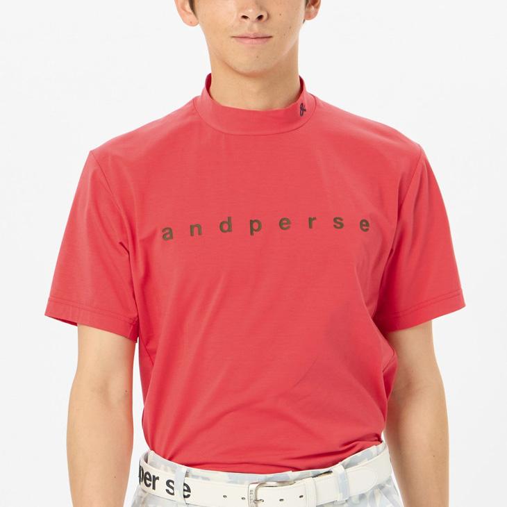 and per se（アンパスィ） 半袖 モックネックシャツ メンズ ゴルフ