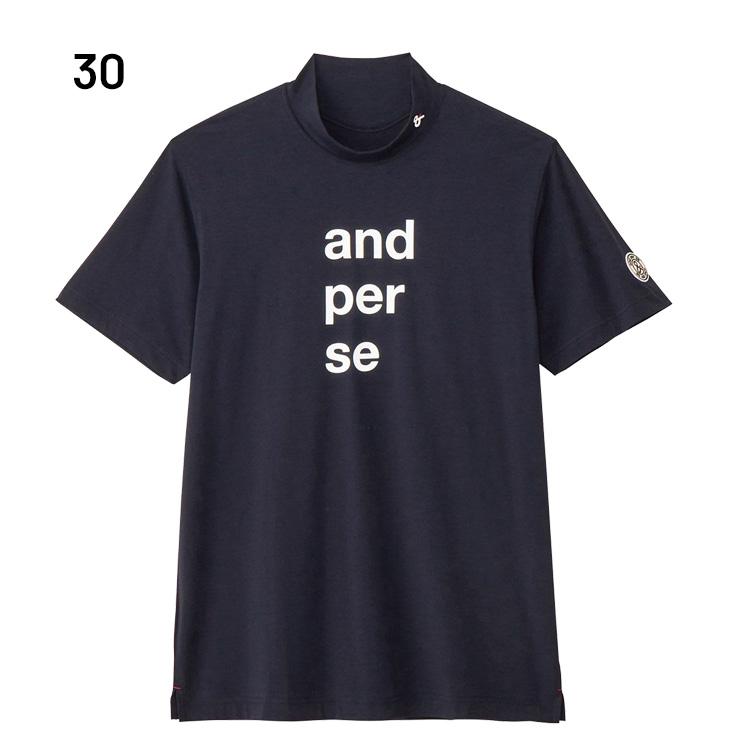 and per se（アンパスィ） 半袖 モックネックシャツ メンズ ゴルフ