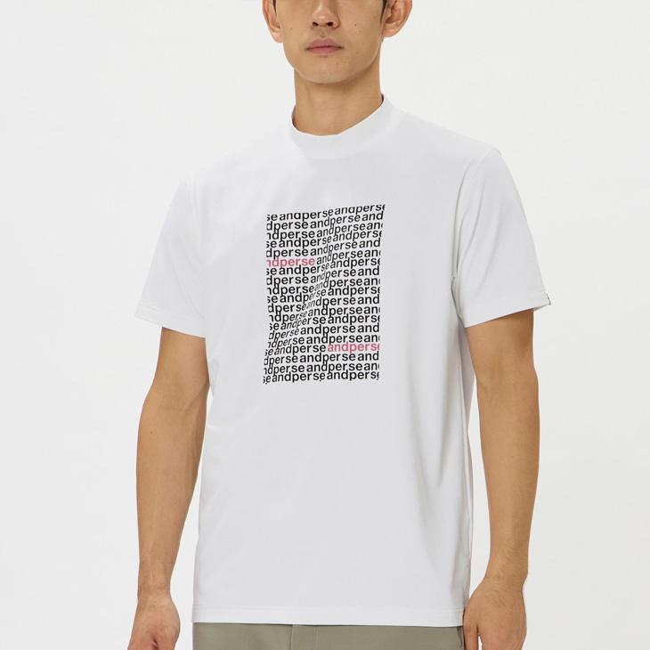 and per se（アンパスィ） 半袖 モックネックシャツ メンズ ゴルフ