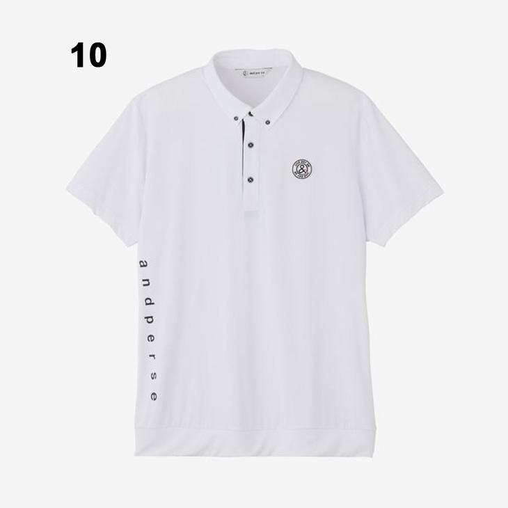 【美品】アンパスィ　ボタンダウンシャツ　裏起毛 and per se（アンパスィ） 半袖 ボタンダウンシャツ メンズ ゴルフ