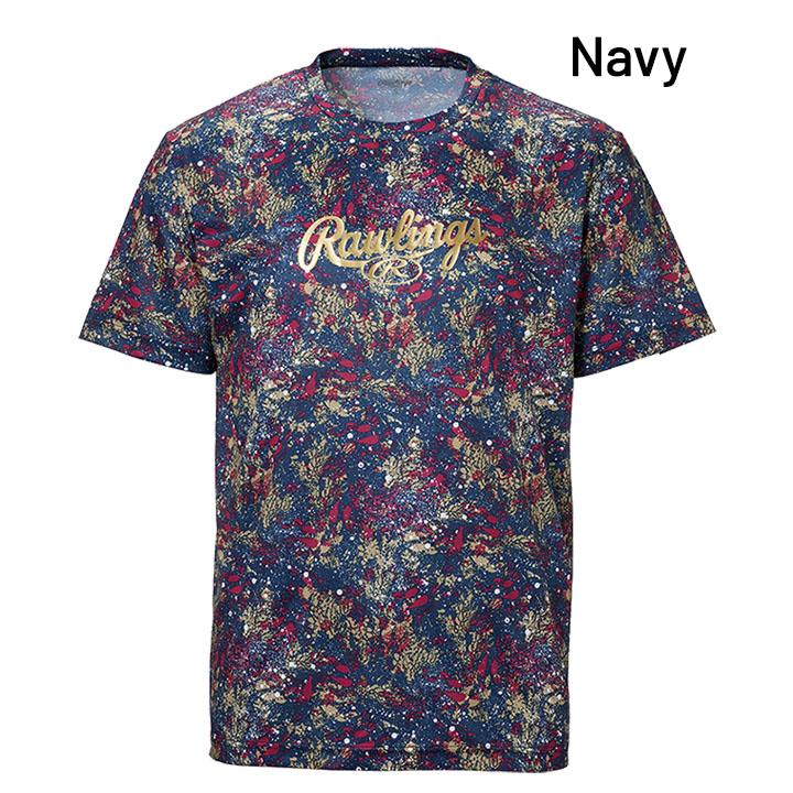 ローリングス Tシャツ 半袖 メンズ Rawlings コンバット08 ブリザードT/トレーニング スポーツウェア 野球 ジム フィットネス ランニング 総柄 男性 /AST13S03｜apworld｜04