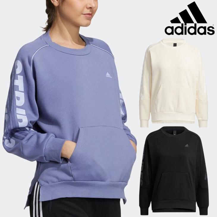 スウェットシャツ 裏起毛 レディース トレーナー アディダス Adidas W Wording クルーネック トレーニング スエット 女性用 カジュアル Bn650 取寄 Apworld 通販 Paypayモール