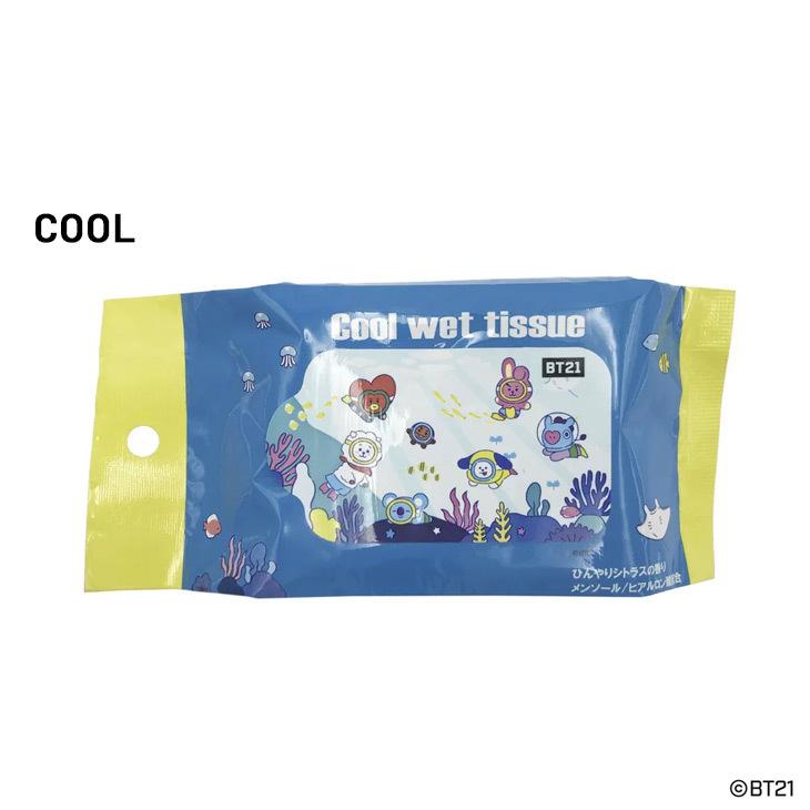 BT21 冷却ウェットティッシュ 20枚入り クールタイプ 汗拭きシート