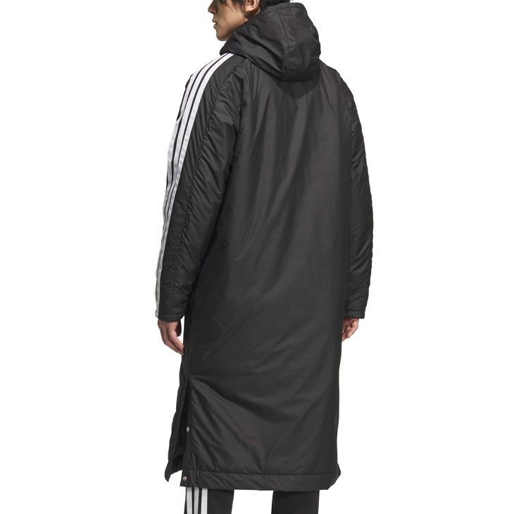 adidas アディダス XXLベンチコート 裏ボアロングマキシ丈 紺ネイビー adidas アディダス XXLベンチコート 裏ボアロングマキシ丈 紺